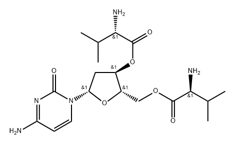 L-Valine, 3',5'-diester with 4-amino-1-(2-deoxy-β-L-erythro-pentofuranosyl)-2(1H)-pyrimidinone (9CI),380886-96-4,结构式