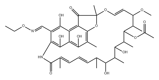 3-[(エトキシイミノ)メチル]リファマイシン 化学構造式