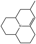 rel-1,2,4,5,6,6aα*,7,8,9,9aβ*-デカヒドロ-2α*-メチルピリド[2,1,6-de]キノリジン 化学構造式