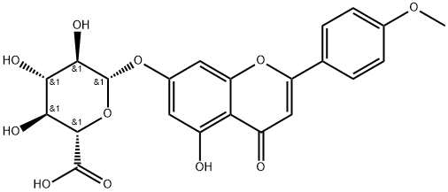 金合欢素-7-O-葡萄糖醛酸苷, 38226-83-4, 结构式