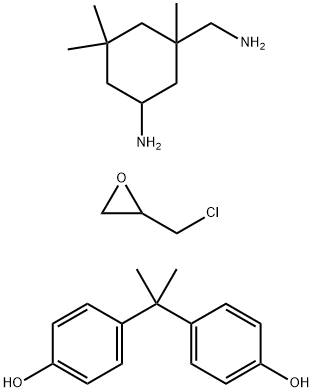 Phenol, 4,4-(1-methylethylidene)bis-, polymer with 5-amino-1,3,3-trimethylcyclohexanemethanamine and (chloromethyl)oxirane Struktur