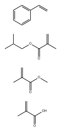 2-甲基-2-丙烯酸与苯乙烯、2-甲基-2-丙烯酸甲酯和2-甲基-2-丙烯酸-2-甲基丙酯的聚合物 结构式