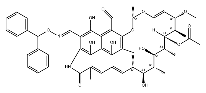 3-[[(Diphenylmethoxy)imino]methyl]rifamycin Struktur
