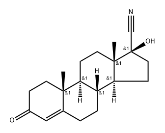 (8R,9S,10R,13S,14S,17S)-17-hydroxy-10,13-dimethyl-3-oxo-2,6,7,8,9,11,12,14,15,16-decahydro-1H-cyclopenta[a]phenanthrene-17-carbonitrile Struktur