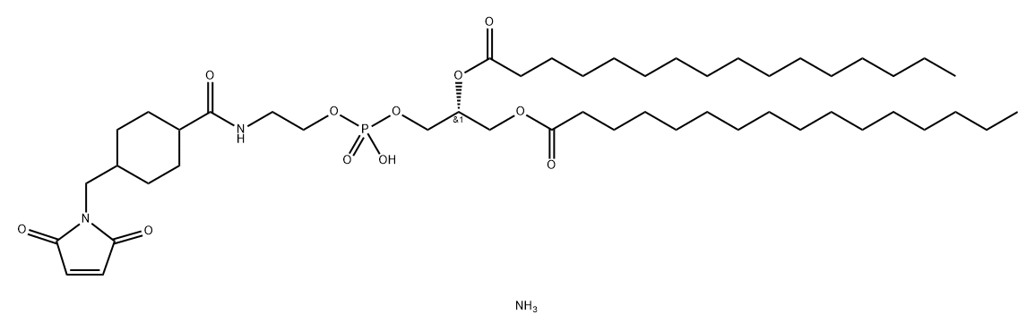 1,2-DIPALMITOYL-SN-GLYCERO-3-PHOSPHOETHANOLAMINE-N-[4-(P-MALEIMIDOMETHYL)CYCLOHEXANE-CARBOXAMIDE] (SODIUM SALT);16:0 PE MCC 结构式
