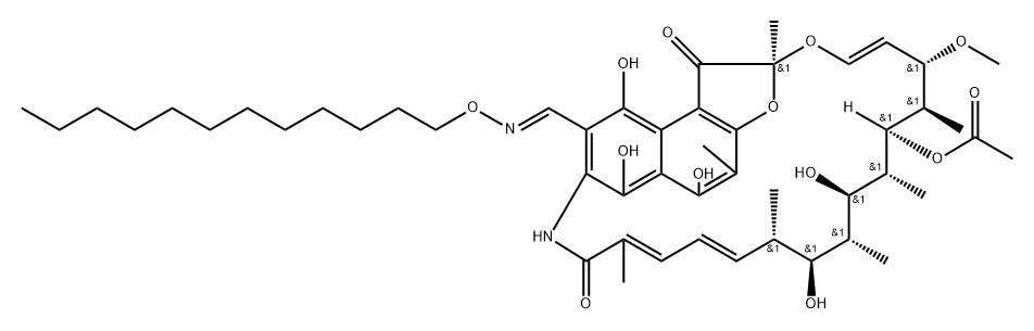 3-[[(Dodecyloxy)imino]methyl]rifamycin 结构式