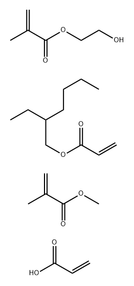 2-Propenoic acid, 2-methyl-, 2-hydroxyethyl ester, polymer with 2-ethylhexyl 2-propenoate, methyl 2-methyl-2-propenoate and 2-propenoic acid,38622-62-7,结构式