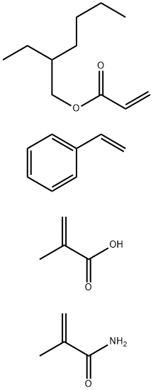 2-Propenoic acid, 2-methyl-, polymer with ethenylbenzene, 2-ethylhexyl 2-propenoate and 2-methyl-2-propenamide 2-Propenoic acid,2-methyl-,polymer with ethenylbenzene,2-ethylhexyl 2-propenoate and 2-methyl-2-propenamide|2-甲基-2-丙烯酸、乙烯基苯、2-丙烯酸2-乙基己基酯和2-甲基-2-丙烯酰胺的聚合物