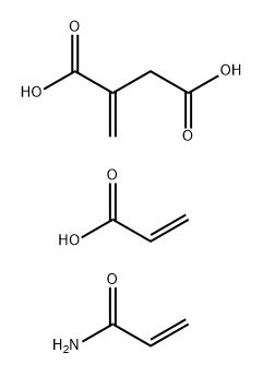 亚甲基丁二酸与2-丙烯酰胺和2-丙烯酸的聚合物,38808-69-4,结构式