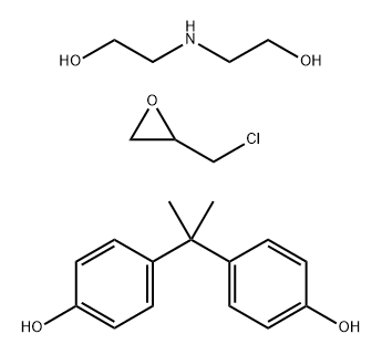 Phenol, 4,4'-(1-methylethylidene)bis-, polymer with (chloromethyl)oxirane and 2,2'-iminobis [ethanol] Struktur