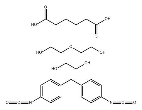 己二酸与1,2-乙二醇、2,2,-氧双乙醇和1,1,-亚甲基双(异氰酸根合苯)的聚合物,38831-04-8,结构式