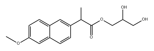 2-Naphthaleneacetic acid, 6-methoxy-α-methyl-, 2,3-dihydroxypropyl ester Structure