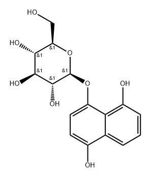 4-(β-D-Glucopyranosyloxy)-1,5-naphthalenediol 结构式