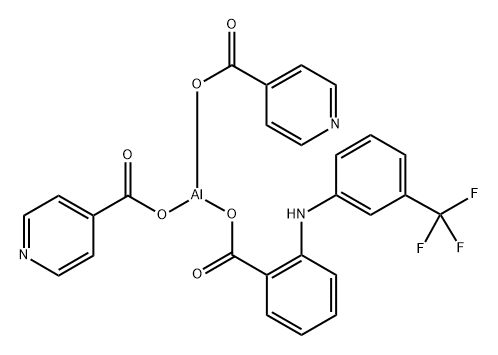 Aluminum,  bis(4-pyridinecarboxylato-O)[2-[[3-(trifluoromethyl)phenyl]amino]benzoato-O]-  (9CI) 化学構造式