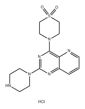 4-(2-(Piperazin-1-yl)pyrido[3,2-d]pyrimidin-4-yl)thiomorpholine 1,1-dioxide dihydrochloride Structure