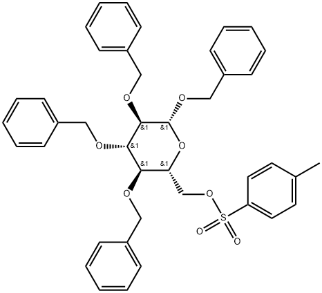 β-D-Glucopyranoside, phenylmethyl 2,3,4-tris-O-(phenylmethyl)-, 6-(4-methylbenzenesulfonate),39687-24-6,结构式