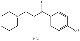 1-Propanone, 1-(4-hydroxyphenyl)-3-(1-piperidinyl)-, hydrochloride (1:1) Struktur