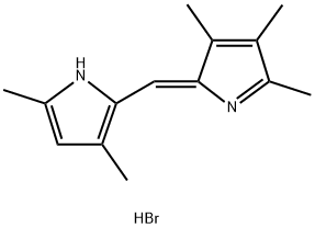 1H-Pyrrole, 3,5-dimethyl-2-[(Z)-(3,4,5-trimethyl-2H-pyrrol-2-ylidene)methyl]-, hydrobromide (1:1) Structure