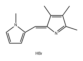 1H-Pyrrole, 1-methyl-2-[(Z)-(3,4,5-trimethyl-2H-pyrrol-2-ylidene)methyl]-, hydrobromide (1:1),400616-70-8,结构式