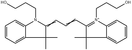 3H-Indolium, 2-[3-[1,3-dihydro-1-(3-hydroxypropyl)-3,3-dimethyl-2H-indol-2-ylidene]-1-propen-1-yl]-1-(3-hydroxypropyl)-3,3-dimethyl- Structure