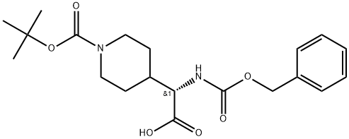 4-Piperidineacetic acid, 1-[(1,1-dimethylethoxy)carbonyl]-α-[[(phenylmethoxy)carbonyl]amino]-, (αS)- 结构式
