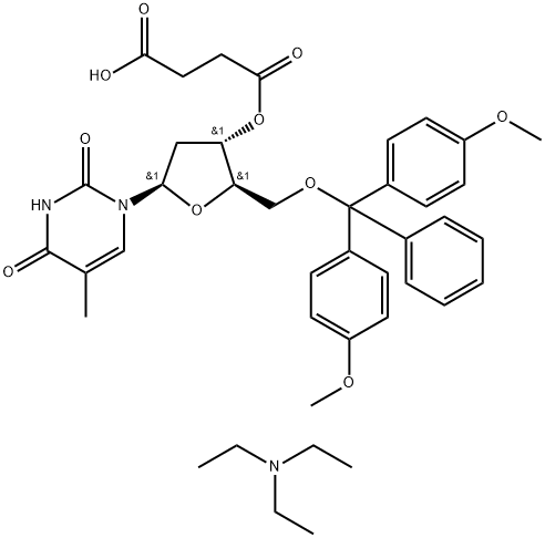 5'-O-(4,4-Dimethoxytrityl)-thymidine-3'-succinate, TEA salt Structure