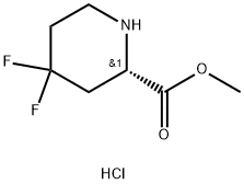 2-Piperidinecarboxylic acid, 4,4-difluoro-, methyl ester, hydrochloride,(2S)- Structure