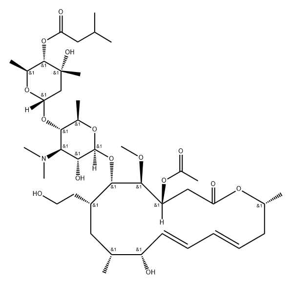 Leucomycin V, 18-deoxo-18-hydroxy-, 3-acetate 4B-(3-methylbutanoate)|交沙霉素EP杂质B(18-二氢白霉素A3)