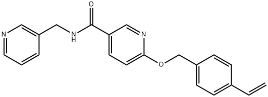 6-[(4-Ethenylphenyl)methoxy]-N-(3-pyridinylmethyl)-3-pyridinecarboxamide 化学構造式