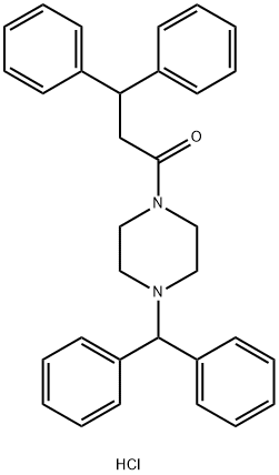 1-Propanone, 1-[4-(diphenylmethyl)-1-piperazinyl]-3,3-diphenyl-, hydrochloride (1:1) Structure