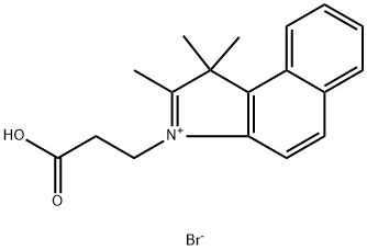 3-(2-carboxyethyl)-1,1,2-trimethyl-1H-benzo[e]indol-3-ium bromide Struktur