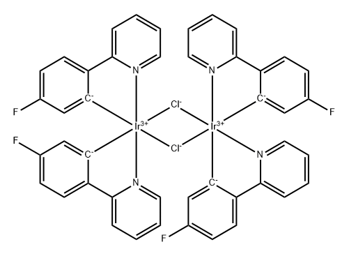 Iridium, di-μ-chlorotetrakis[5-fluoro-2-(2-pyridinyl-κN)phenyl-κC]di- Structure