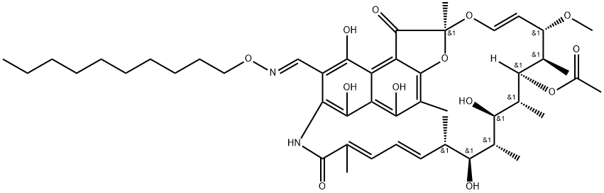 3-(Decyloxyiminomethyl)rifamycin Struktur