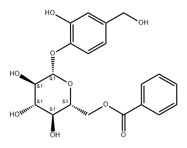 β-D-Glucopyranoside, 2-hydroxy-4-(hydroxymethyl)phenyl, 6-benzoate 化学構造式