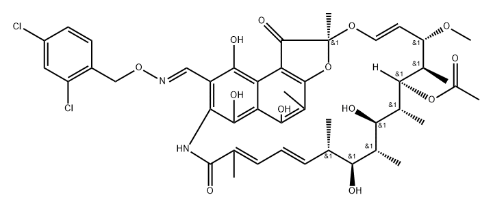 3-[(2,4-Dichlorobenzyloxy)iminomethyl]rifamycin SV,41970-84-7,结构式