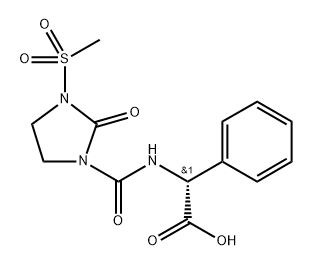 Benzeneacetic acid, α-[[[3-(methylsulfonyl)-2-oxo-1-imidazolidinyl]carbonyl]amino]-, (αR)-,42057-23-8,结构式