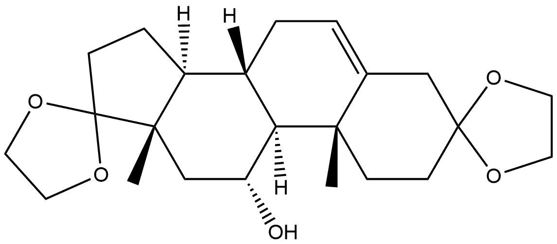 (11Α)-11-HYDROXYANDROST-5-ENE-3,17-DIONE CYCLIC BIS(1,2-ETHANEDIYL ACETAL),4234-49-5,结构式