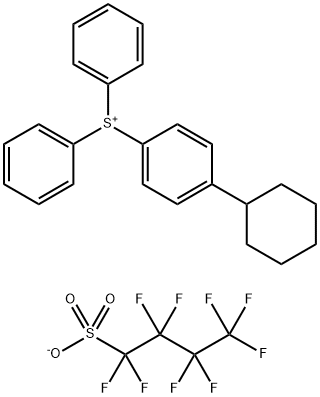 全氟丁基磺酸-4-环己基苯基二苯基硫鎓盐 结构式