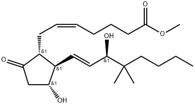 Prosta-5,13-dien-1-oic acid, 11,15-dihydroxy-16,16-dimethyl-9-oxo-, methyl ester, (5Z,11α,13E,15R)- (9CI) 结构式