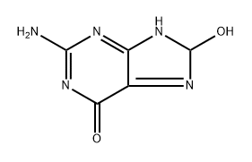 6H-Purin-6-one,  2-amino-1,8-dihydro-8-hydroxy-,  radical  ion(1-)  (9CI) Structure