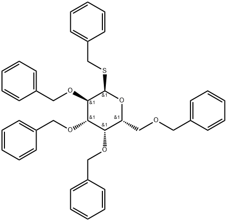 α-D-Galactopyranoside, phenylmethyl 2,3,4,6-tetrakis-O-(phenylmethyl)-1-thio- Struktur