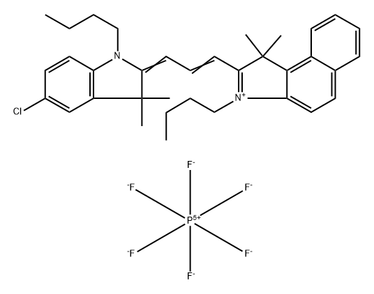 3-Butyl-2-[3-(1-butyl-5-chloro-1,3-dihydro-3,3-dimethyl-2H-indol-2-ylidene)-1-propen-1-yl]-1,1-dimethyl-1H-benz[e]indolium hexafluorophosphate (1:1) Structure