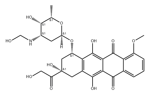 5,12-Naphthacenedione, 7,8,9,10-tetrahydro-6,8,11-trihydroxy-8-(hydroxyacetyl)-1-methoxy-10-[[2,3,6-trideoxy-3-[(hydroxymethyl)amino]-α-L-lyxo-hexopyranosyl]oxy]-, (8S,10S)- (9CI)|阿霉素杂质34