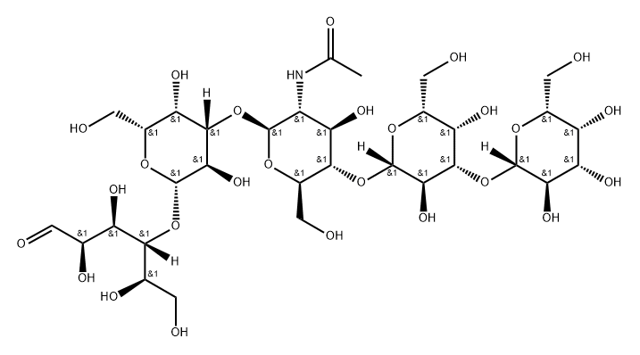 O-beta-D-Galactopyranosyl-(1-3)-O-beta-D-galactopyranosyl-(1-4)-O-2-(acetylamino)-2-deoxy-beta-D-glucopyranosyl-(1-3)-O-beta-D-galactopyranosyl-(1-4)-D-glucose Structure