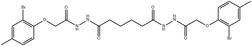 N'1,N'6-bis[(2-bromo-4-methylphenoxy)acetyl]hexanedihydrazide Struktur