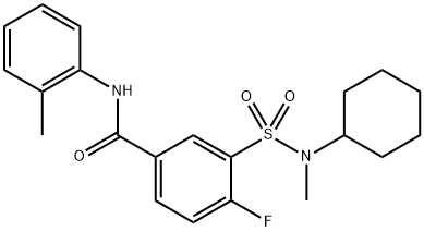 Benzamide, 3-[(cyclohexylmethylamino)sulfonyl]-4-fluoro-N-(2-methylphenyl)- Structure