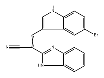 1H-Benzimidazole-2-acetonitrile, α-[(5-bromo-1H-indol-3-yl)methylene]- 化学構造式