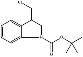 3-(氯甲基)二氢吲哚-1-羧酸叔丁酯 结构式