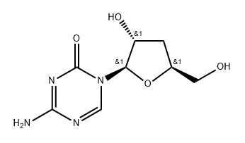 1,3,5-Triazin-2(1H)-one, 4-amino-1-(3-deoxy-β-D-erythro-pentofuranosyl)- 化学構造式