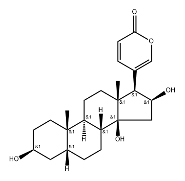 3β,14,16β-トリヒドロキシ-5β,14β-ブファ-20,22-ジエノリド 化学構造式